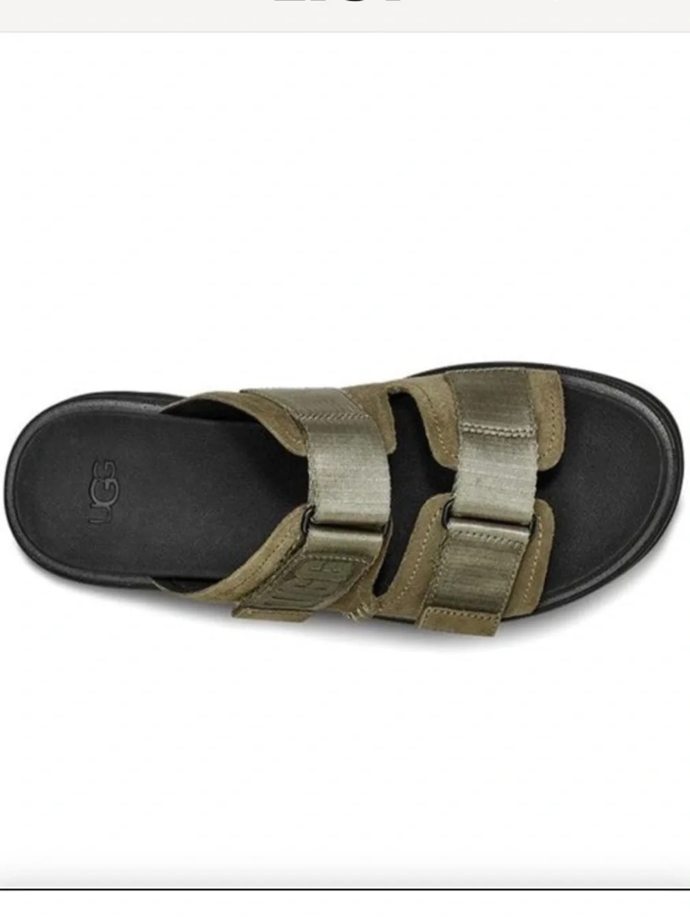 UGG Women’s Clem Suede Leather Burnt Olive Green Platform Slide Chunky Sandals 7